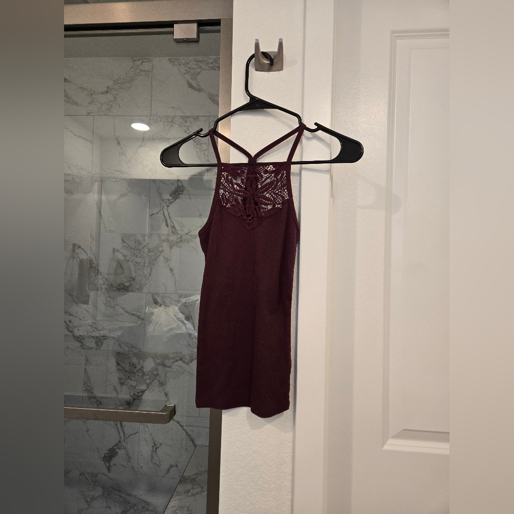 Maroon top